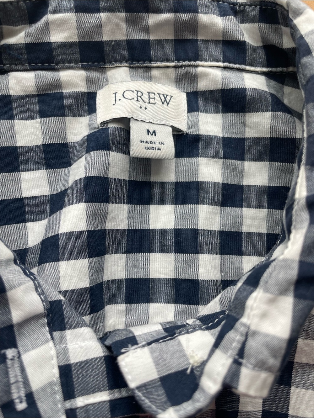 J. Crew Navy and White Gingham Sleeveless Button-Up - Picture 3 of 5
